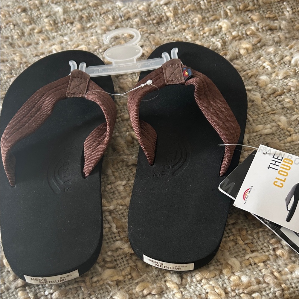 Rainbow The Cloud single layer arch support sandals in men'sbrown/black. NWT